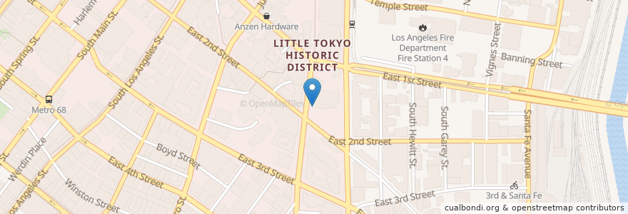 Mapa de ubicacion de Starbucks en Amerika Birleşik Devletleri, Kaliforniya, Los Angeles County, Los Angeles.