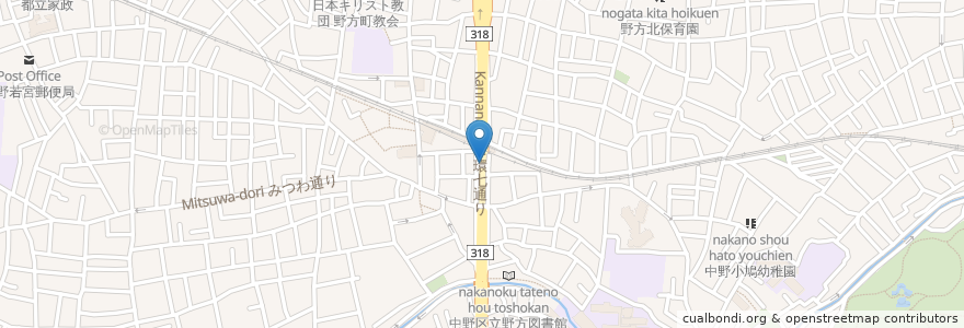 Mapa de ubicacion de 野方東整理区画 en Jepun, 東京都, 中野区.