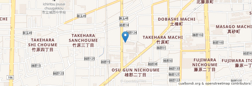 Mapa de ubicacion de たかおか眼科・内科クリニック en 日本, 愛媛県, 松山市.