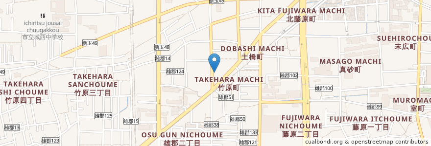 Mapa de ubicacion de 福本外科胃腸科医院 en 日本, 爱媛县, 松山市.