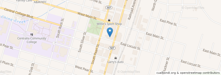Mapa de ubicacion de Fox Theater en Stati Uniti D'America, Washington, Lewis County, Centralia.