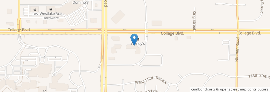 Mapa de ubicacion de Pizza Hut en Amerika Birleşik Devletleri, Kansas, Johnson County, Overland Park.