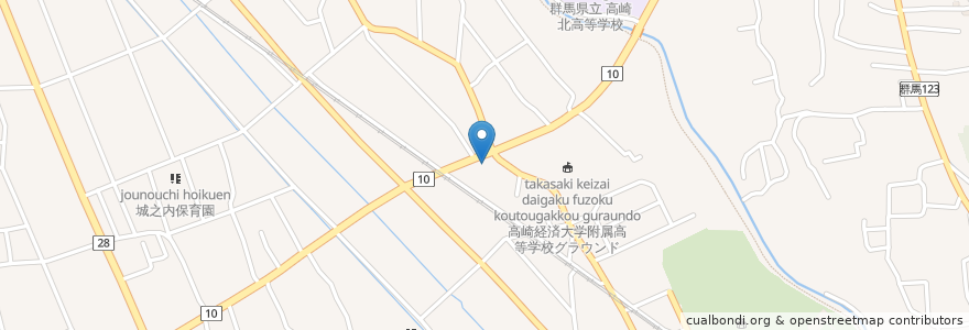 Mapa de ubicacion de 西岡内科胃腸科医院 en Japon, Préfecture De Gunma, 高崎市.