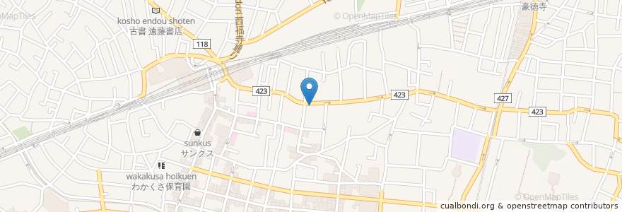 Mapa de ubicacion de 朝日屋 en Japonya, 東京都, 世田谷区.