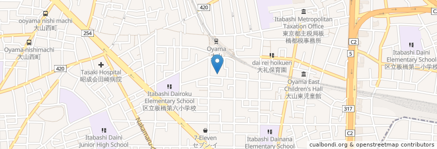 Mapa de ubicacion de 大山駅前自転車駐車場 en Japan, 東京都, 板橋区.