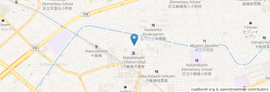 Mapa de ubicacion de 中板橋駅東自転車駐車場 en Japon, Tokyo, 板橋区.