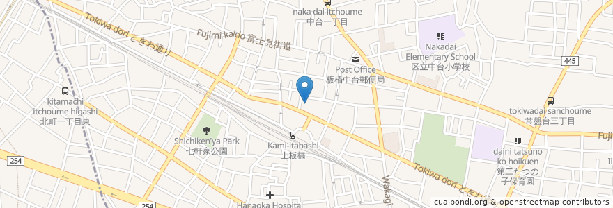 Mapa de ubicacion de 常盤台４丁目駐輪場 en Япония, Токио, Итабаси.