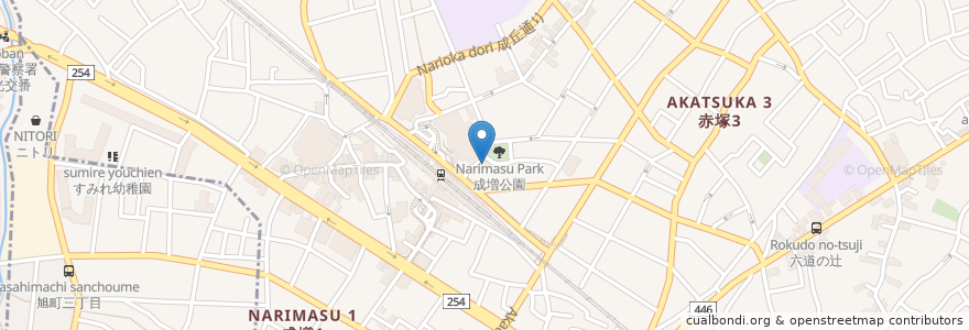 Mapa de ubicacion de 成増公園前自転車駐車場 en Japon, Tokyo, 板橋区.