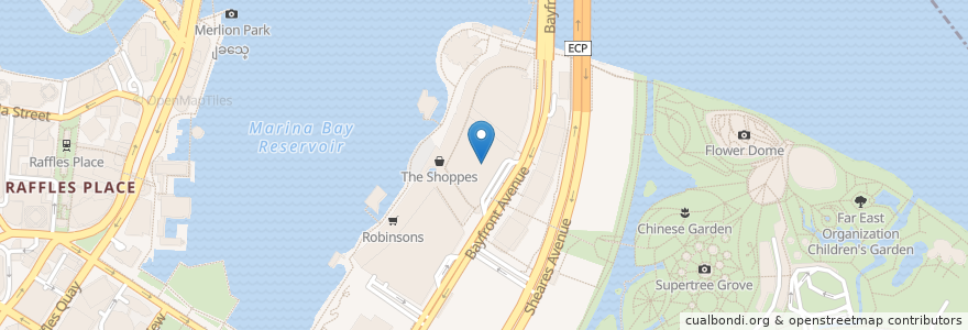 Mapa de ubicacion de Marina Bay Sands Casino en シンガポール, Central.