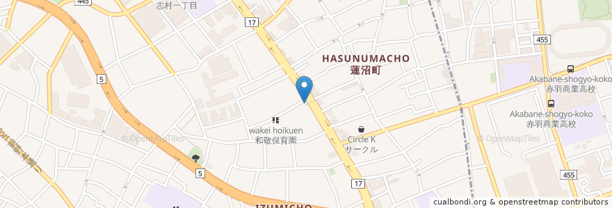 Mapa de ubicacion de 本蓮沼駅第2自転車駐車場 en Japão, Tóquio, 板橋区, 北区.