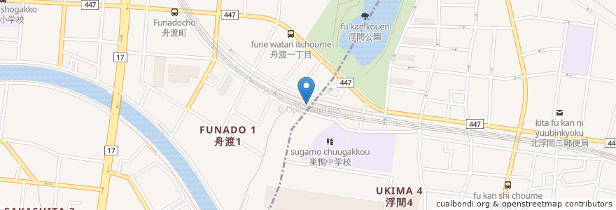 Mapa de ubicacion de 浮間舟渡駅自転車駐車場 en Япония, Токио, Итабаси.