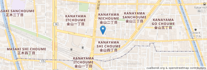 Mapa de ubicacion de じゃんじゃん亭 en Giappone, Prefettura Di Aichi, 名古屋市, 中区.