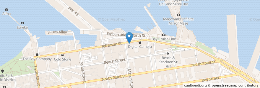 Mapa de ubicacion de Johnny Rockets en Amerika Birleşik Devletleri, Kaliforniya, San Francisco, San Francisco.