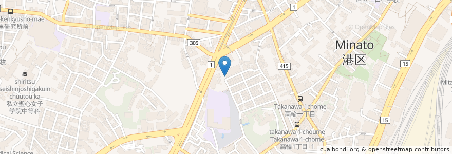 Mapa de ubicacion de 松ヶ丘暫定自転車置場 en Japan, 東京都, 港区.