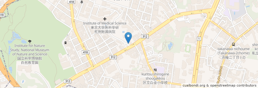 Mapa de ubicacion de 白金台暫定自転車置場 en Japon, Tokyo, 港区.