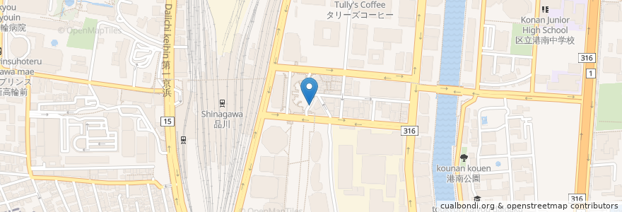 Mapa de ubicacion de 品川駅港南口自転車等駐車場 en Japan, Tokio.