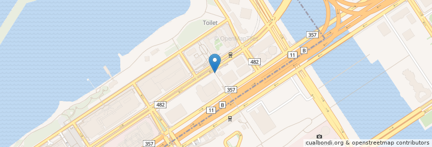 Mapa de ubicacion de お台場海浜公園駅暫定自転車等置場 en 日本, 东京都/東京都, 江東区, 港區.
