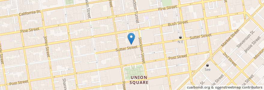 Mapa de ubicacion de Four-Fifty Sutter Pharmacy en الولايات المتّحدة الأمريكيّة, كاليفورنيا, سان فرانسيسكو, سان فرانسيسكو.