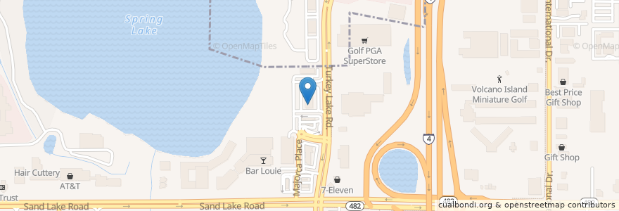Mapa de ubicacion de Dewey's Indoor Golf & Sports Bar en Estados Unidos Da América, Flórida, Condado De Orange.