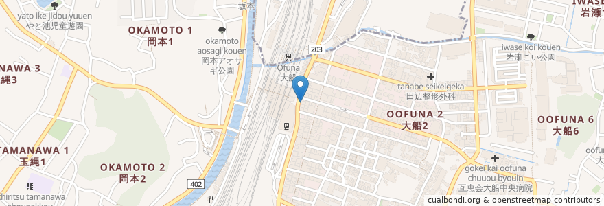 Mapa de ubicacion de ファーストキッチン en Japonya, 神奈川県, 鎌倉市.