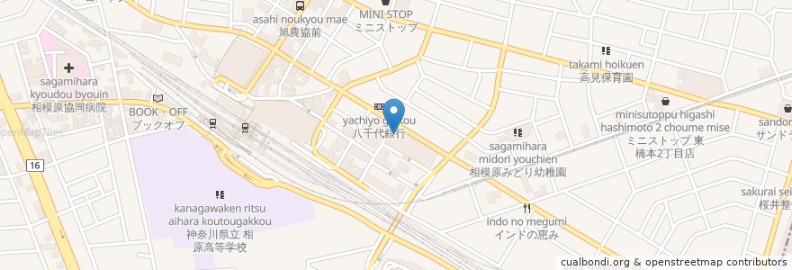 Mapa de ubicacion de モスバーガー en Japón, Prefectura De Kanagawa, 相模原市, 緑区.