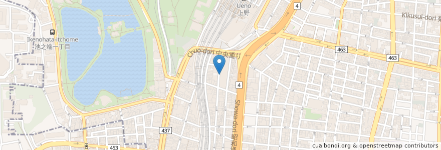 Mapa de ubicacion de 上野マルイ駐輪場 en Japon, Tokyo, 台東区.