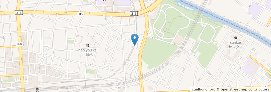 Mapa de ubicacion de 亀戸水神駅自転車駐車場 en Japonya, 東京都, 江東区.