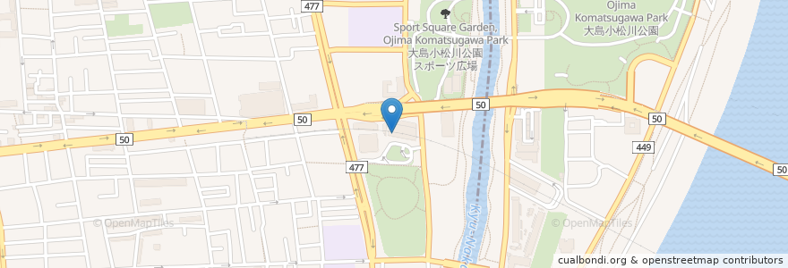 Mapa de ubicacion de 東大島駅自転車駐車場 en 日本, 東京都, 江戸川区.