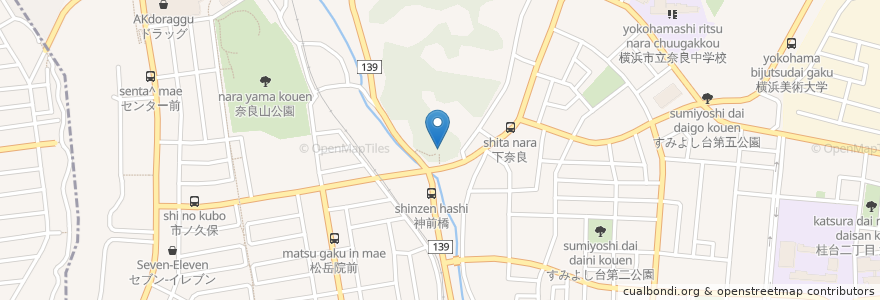 Mapa de ubicacion de 住吉神社 en 일본, 가나가와현, 요코하마시, 青葉区.