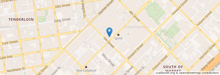 Mapa de ubicacion de The Pickwick Garage entrance en Соединённые Штаты Америки, Калифорния, Сан-Франциско, San Francisco.