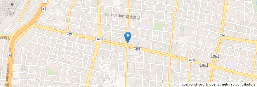 Mapa de ubicacion de とんかつ en Japan, Tokio, 台東区.