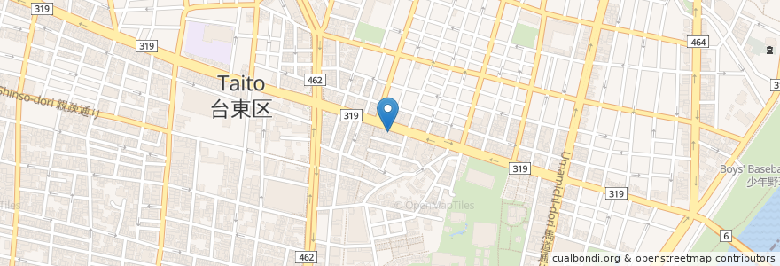 Mapa de ubicacion de PORK BAR 800 en Japon, Tokyo, 台東区.