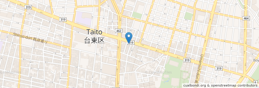 Mapa de ubicacion de 華春楼 en Japonya, 東京都, 台東区.