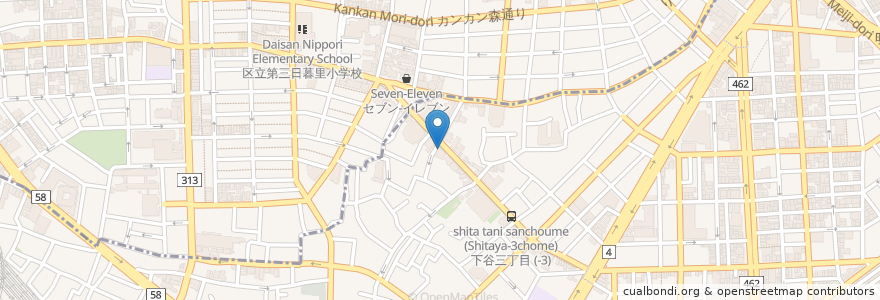 Mapa de ubicacion de 朝日信用金庫 en ژاپن, 東京都, 台東区.