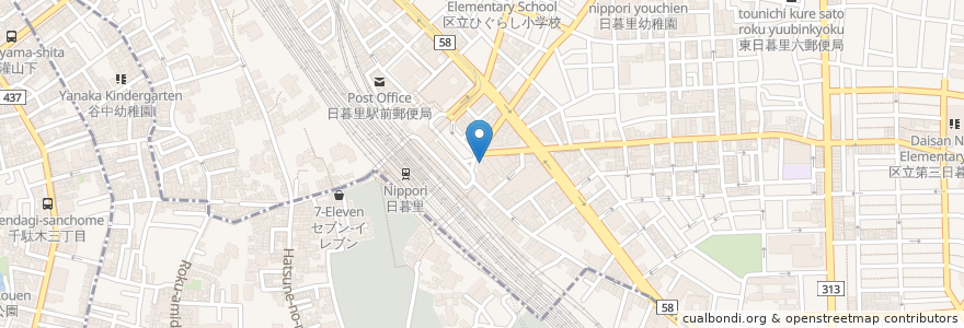 Mapa de ubicacion de にっぽり歯科クリニック en Japonya, 東京都, 台東区.