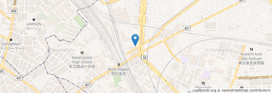 Mapa de ubicacion de 西日暮里医院 en Jepun, 東京都.