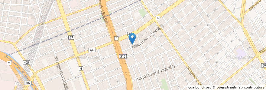 Mapa de ubicacion de 寳田恵比寿神社 en 日本, 東京都, 千代田区, 中央区.