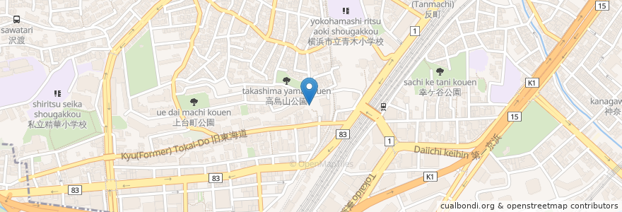 Mapa de ubicacion de 金比羅宮 en Japão, 神奈川県, 横浜市, 神奈川区.