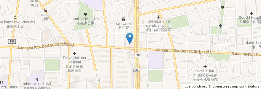 Mapa de ubicacion de かっぱ寿司 en 일본, 도쿄도, 足立区.