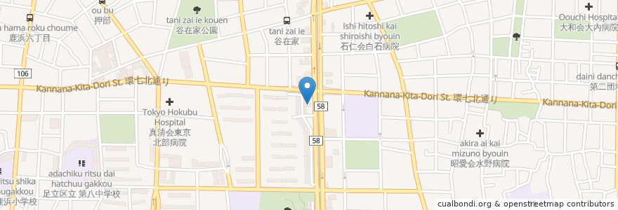 Mapa de ubicacion de 江北クリニック en Jepun, 東京都, 足立区.