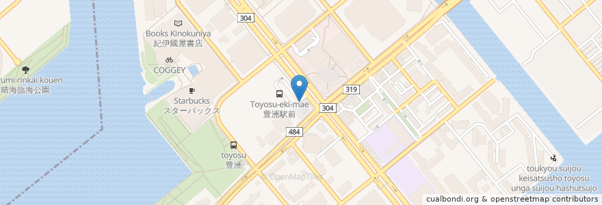 Mapa de ubicacion de 豊洲駅地下駐車場 en اليابان, 東京都, 江東区.