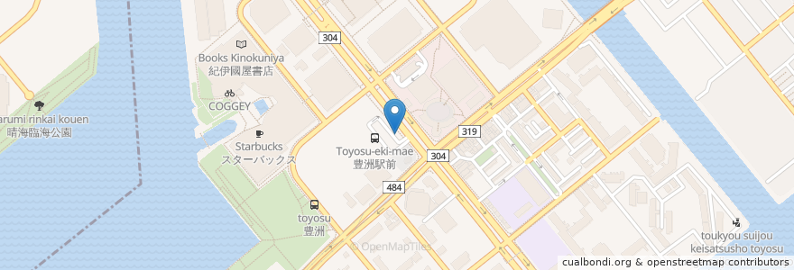Mapa de ubicacion de 豊洲駅地下駐車場 en Japão, Tóquio, 江東区.