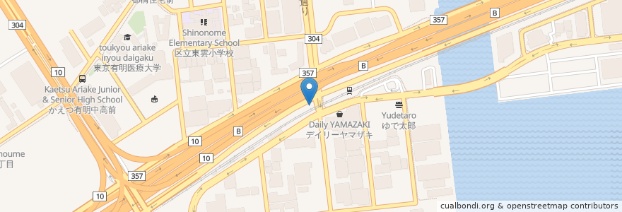 Mapa de ubicacion de 東雲駅自転車駐車場 en Japón, Tokio, Koto.