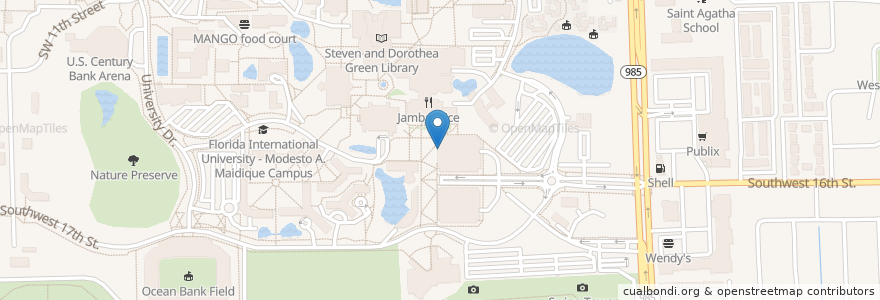 Mapa de ubicacion de Wells Fargo FIU Branch en Vereinigte Staaten Von Amerika, Florida, Miami-Dade County.