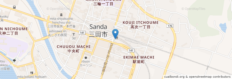 Mapa de ubicacion de 駅前町1-32 en Japan, 兵庫県, 三田市.
