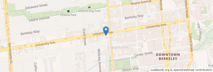 Mapa de ubicacion de University Avenue/MLK Jr Way - Valero en United States, California, Alameda County, Berkeley.