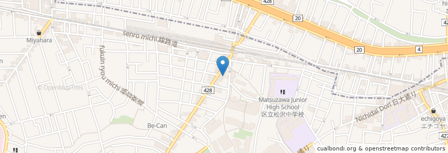 Mapa de ubicacion de 桜上水南自転車等駐車場 en Japan, 東京都, 世田谷区.
