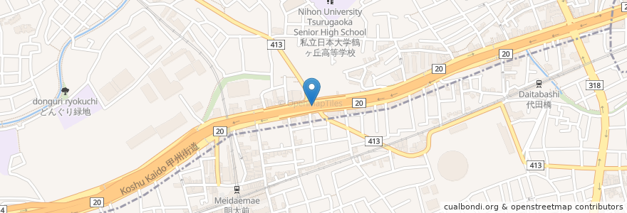Mapa de ubicacion de 明大前高架下 en اليابان, 東京都, 杉並区.