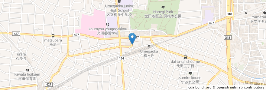 Mapa de ubicacion de ワイズマート梅ヶ丘お客様専用 en 日本, 東京都, 世田谷区.