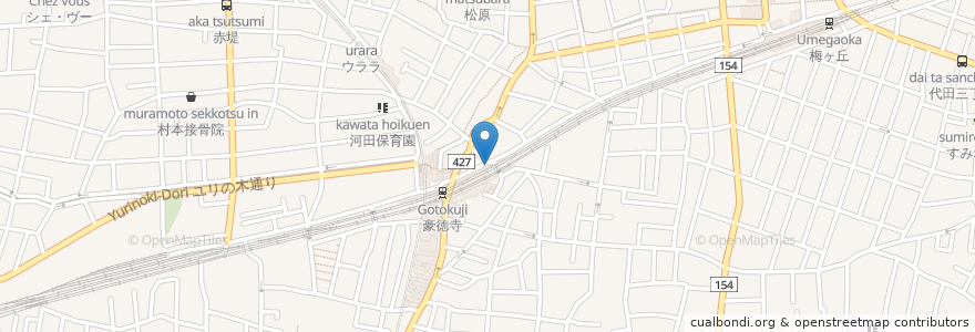 Mapa de ubicacion de 小田急豪徳寺第二駐輪場 en Giappone, Tokyo, 世田谷区.